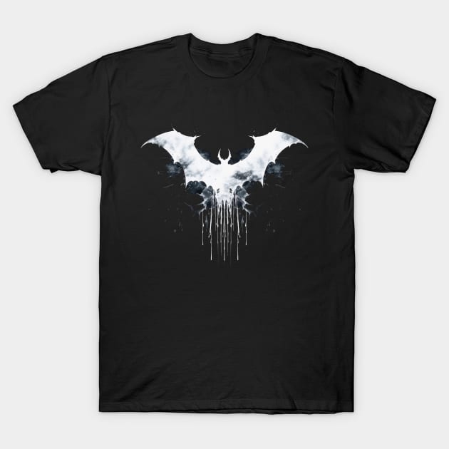 Bat Emblem - Black T-Shirt by pandas doing stuff